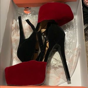 Black & red heels